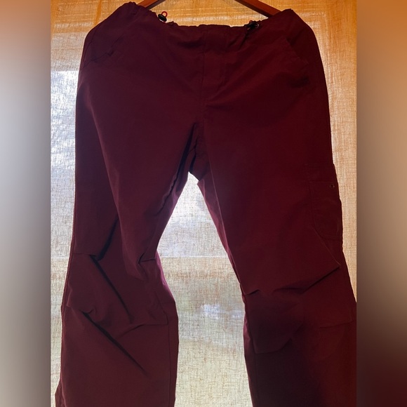 Vintage express maroon burgundy cargo Velcro pants size medium waist 28 in - Picture 4 of 15